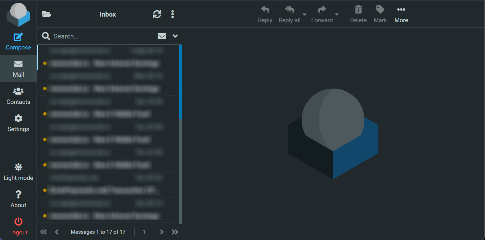 xitens webmail roundcube interface